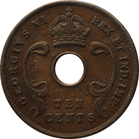 10 centow 1942 brytyjska afryka wschodnia b